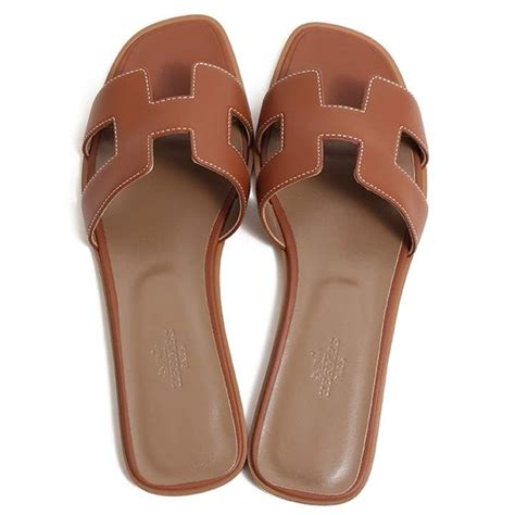 hermes brown slippers|Hermes oran sandals with heels.